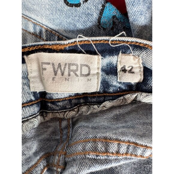 FWRD Denim Distressed Mens Graffiti Jeans Size 42 With Colorful Graphic Details - Picture 5 of 16